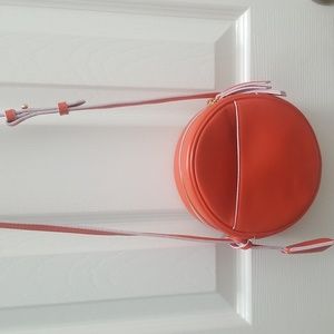 Izaac Mizrahi Leather  Round Tangarine Crossbody NWOT